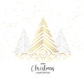 premium christmas tree design with floral decoration on white ba