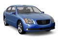 Premium class blue car front view Royalty Free Stock Photo