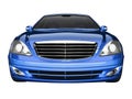 Premium class blue car front view Royalty Free Stock Photo