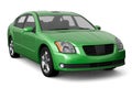Premium class green car front view Royalty Free Stock Photo