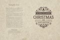 Premium class, vintage retro flat style trendy Merry Christmas badge template Royalty Free Stock Photo