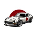 Premium Classic Japanese Sport Car Vector Illustration