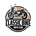 Premium Classic Motor Bike Emblem Logo Vector isolated