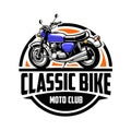Premium Classic Motor Bike Emblem Logo Vector isolated