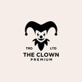 Premium clown joker logo icon design vector illustration