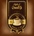 Premium coffee label design over vintage background