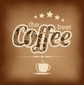 Premium coffee label over vintage background