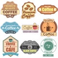 Premium Coffee label tag sticker for Advertisement Royalty Free Stock Photo