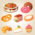 Premium collection of colorful tasty cakes and bakery Royalty Free Stock Photo