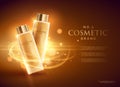 premium cosmetic brand advertising concept design with glitters