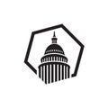 Premium Creative Landmark Capitol building logo vector design Iconic illustrations Royalty Free Stock Photo