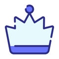 Premium crown quality chosen single isolated icon with dash or dashed line style