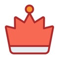 Premium crown quality chosen single isolated icon with filled line style