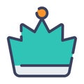 Premium crown quality chosen single isolated icon with flat dash or dashed style