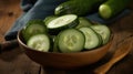 A crunchy and refreshing cucumber great for salads or snacking created with Generative AI