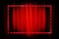 Premium Dark red curtain scene gracefully