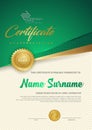 Premium diploma luxury certificate template with futuristic and elegant pattern background