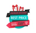 Premium Discount, Best Price Offer Sale Label Royalty Free Stock Photo