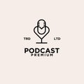 Premium Doctor medical podcast with heart logo icon design