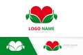 Premium ecological heart logo combination. Love logotype design template.