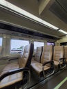 Premium economy train passenger seats in Indonesia