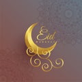 Premium eid mubarak creative moon festival design