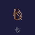 Premium and elegant letter BDR logo design Royalty Free Stock Photo