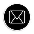 premium email icon sign. round black button with white stroke. Royalty Free Stock Photo