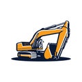 Excavator Vector Isolated. Earth Mover Heavy Machine Equipment. Best for Industrial Related Illustration