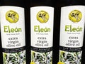 Premium extra virgin olive oil from Eleon showcases quality cold extraction method for authentic flavor Royalty Free Stock Photo