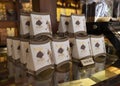 Display of premium and fine belgium chocolate monggo museum and factory in Yogyakarta