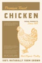 Premium Finest Chicken Meat. Abstract Vector Poultry Meat Packaging Product Label Design. Retro Typography and Hand