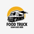 Food truck company logo design vector isolated. Best for food truck related industry Royalty Free Stock Photo