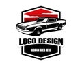 Premium Ford Mustang mach 1 car emblem logo.