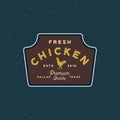 Premium fresh chicken meat label. vector illustration