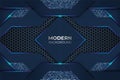 Premium Futuristic Modern Technology Glow Blue Background with Hexagon Pattern