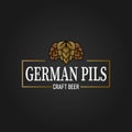 Premium german pils pilsener craft beer lable web badge icon