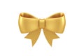 Premium glossy golden bow ribbon festive elegant decor realistic 3d icon vector illustration