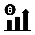 A premium glyph icon of bitcoin growth arrow Royalty Free Stock Photo