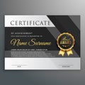 Premium gold and black certificate design template