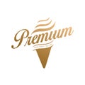 Premium Gold Ice Cream Logo Royalty Free Stock Photo