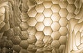 Premium Gold Shiny Abstract Hexagon Surfaces