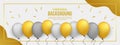 Premium golden ballon background for birhtday party, graduation, celebration event and holiday Royalty Free Stock Photo