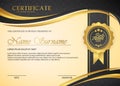 Premium golden black certificate template design Royalty Free Stock Photo
