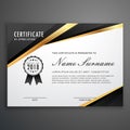 Premium golden black certificate template design Royalty Free Stock Photo