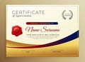 Premium golden certificate of appreciation template