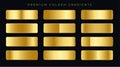 Premium golden gradients swatches set Royalty Free Stock Photo