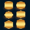 Premium golden label frames set Royalty Free Stock Photo