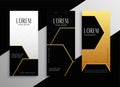 Premium golden vertical banner cards set