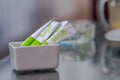 Premium granulated sugar from sugar cane for sweetening is served at the table of a cafe in a tourism area. MAGELANG, INDONESIA -